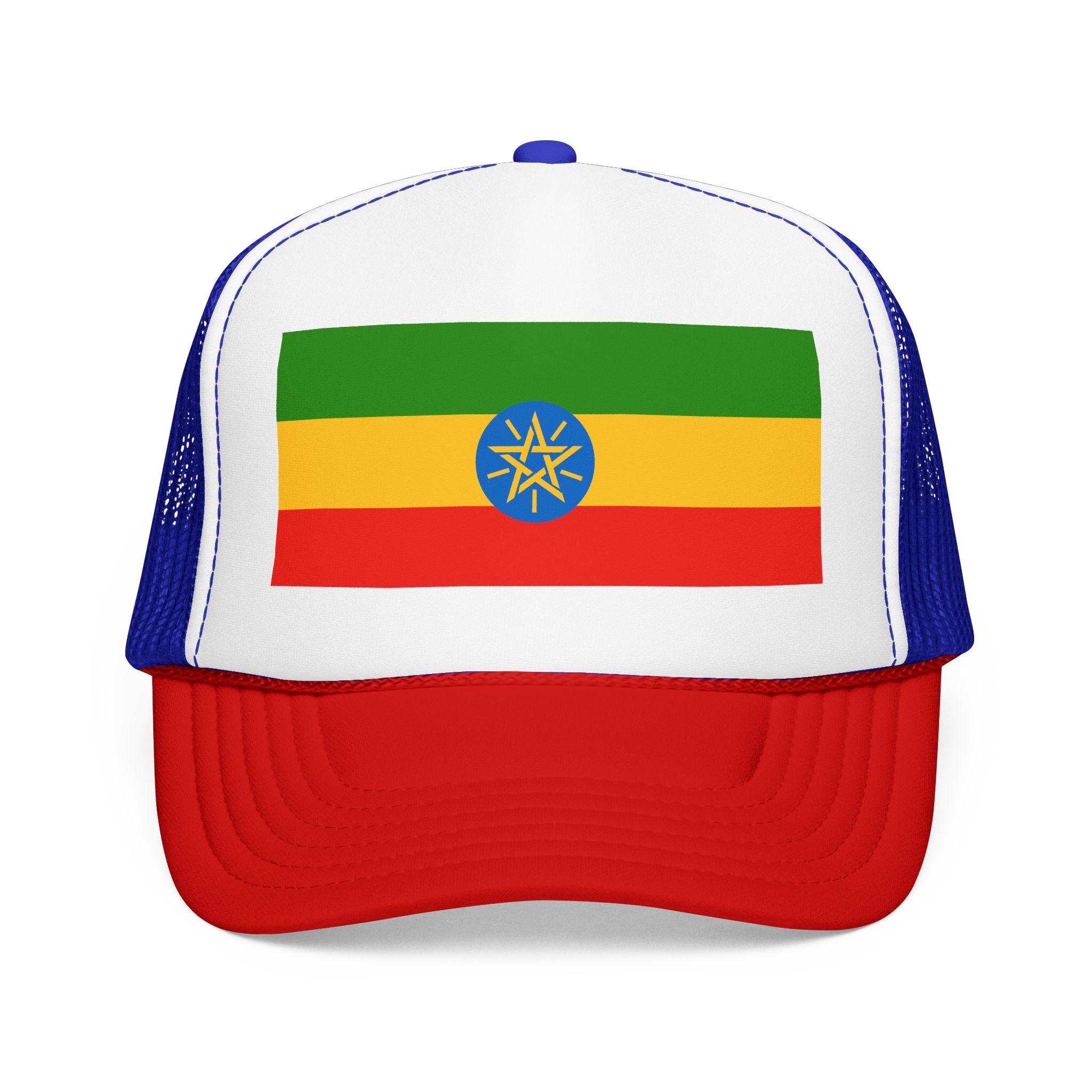 Ethiopia Flag Foam Trucker Hat | Ethiopian Pride Snapback Cap | Rep Ya Flag