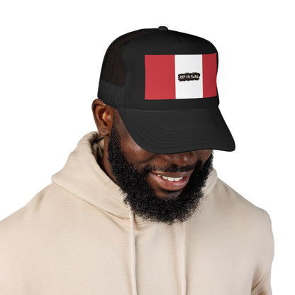 Peru Flag Foam Trucker Hat | Peruvian Pride Snapback Cap | Rep Ya Flag