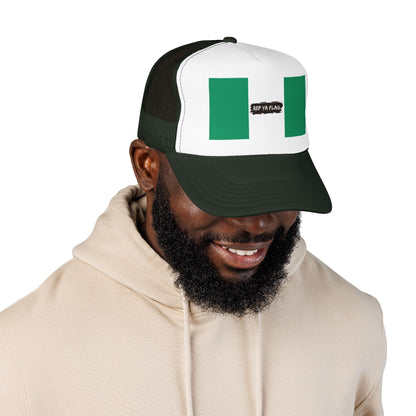 Nigeria Flag Foam Trucker Hat | Nigerian Pride Snapback Cap | Rep Ya Flag