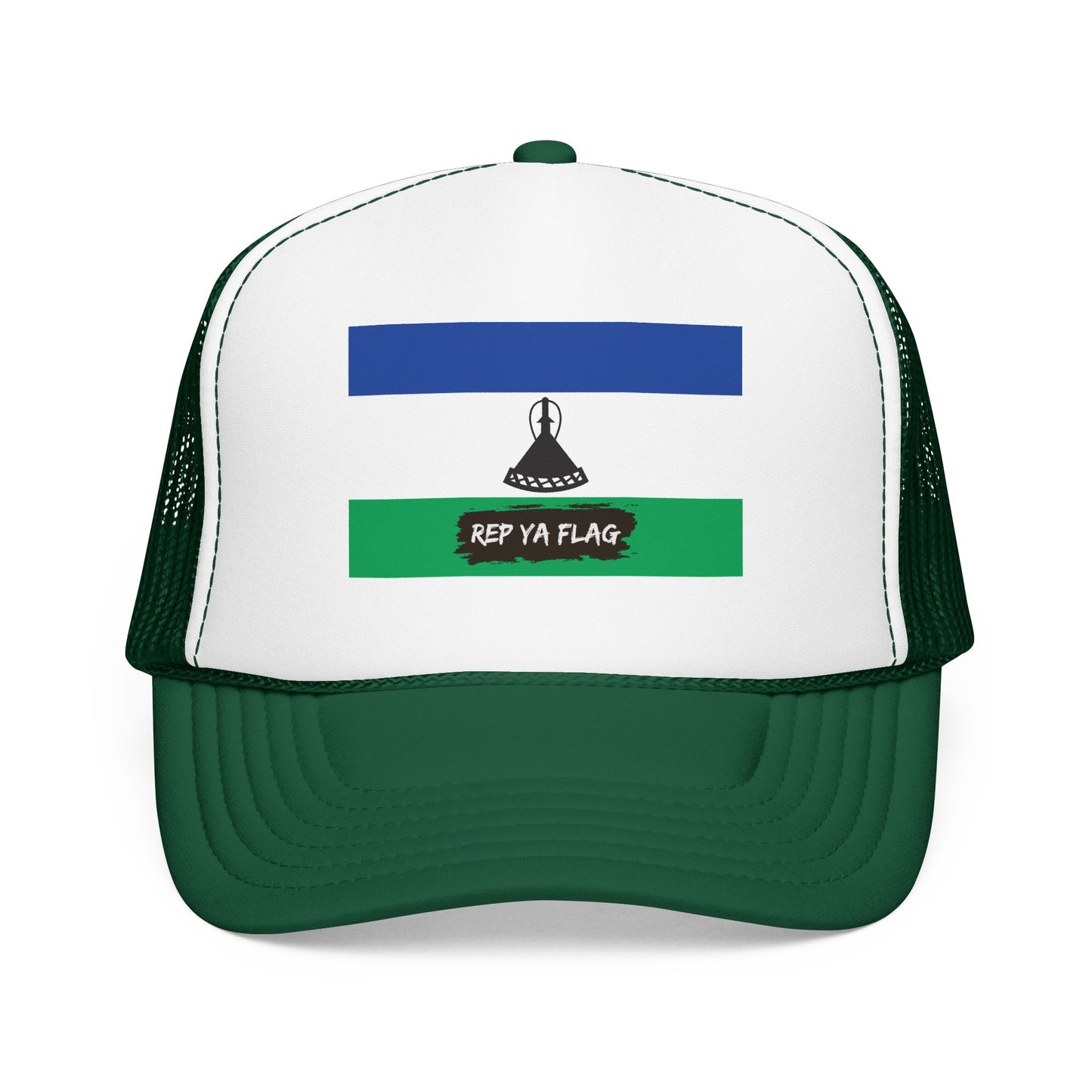 Lesotho Flag Foam Trucker Hat | Basotho Pride Snapback Cap | Rep Ya Flag