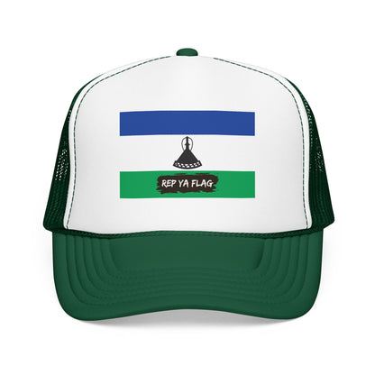 Lesotho Flag Foam Trucker Hat | Basotho Pride Snapback Cap | Rep Ya Flag