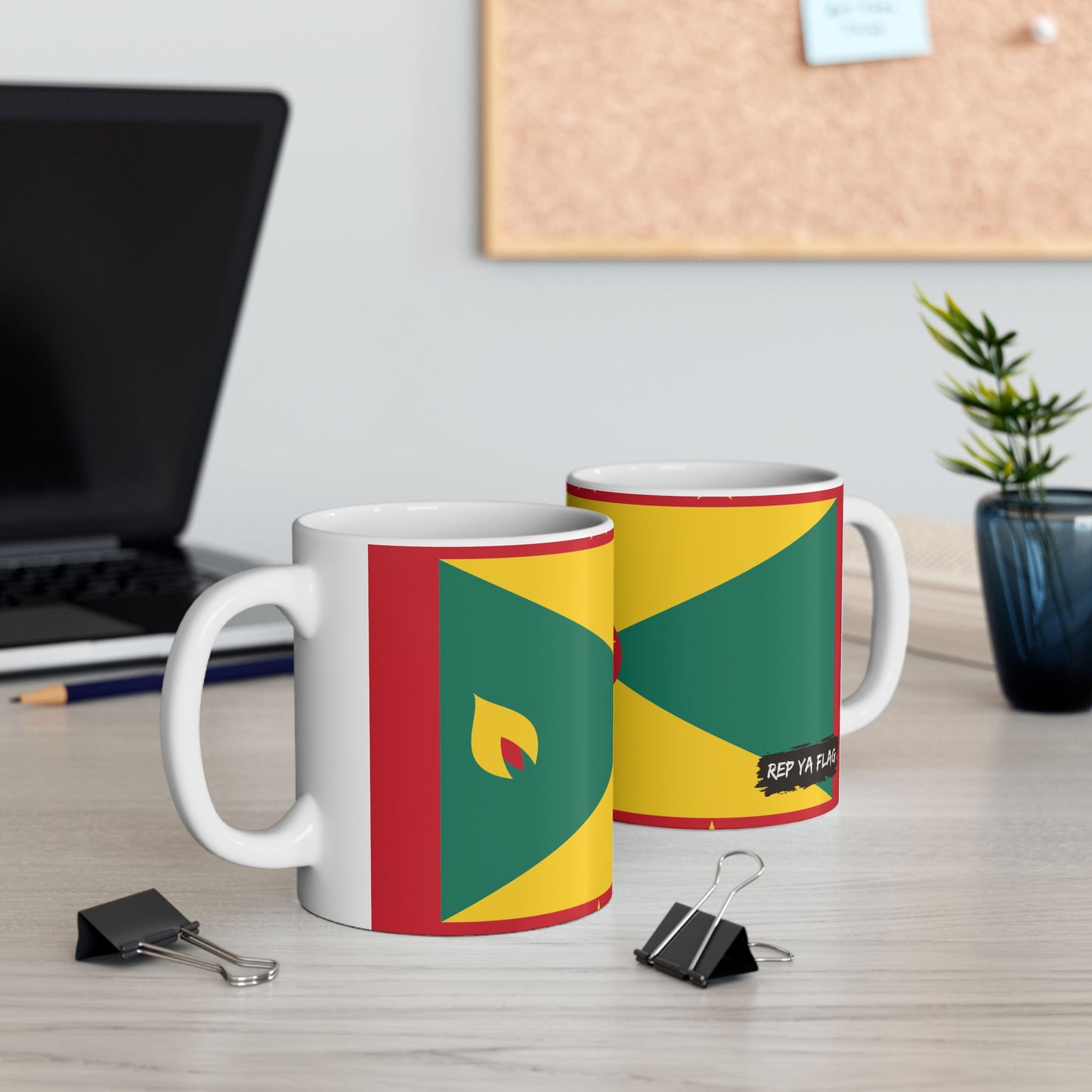 Grenada Flag Coffee Tea Mug 11oz 15oz | Rep Ya Flag Ceramic Mug