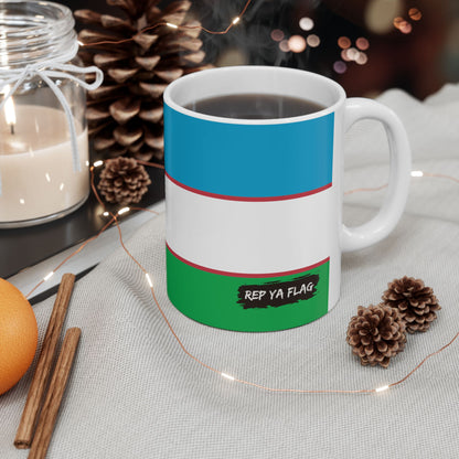 Uzbekistan Flag Coffee Tea Mug 11oz 15oz | Rep Ya Flag Ceramic Mug