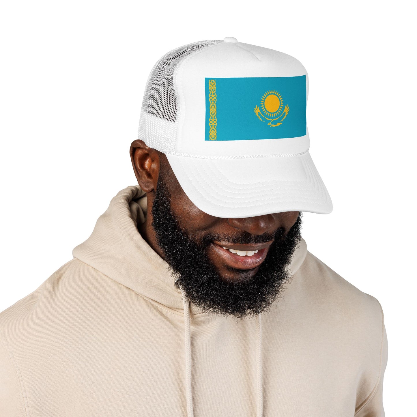 Kazakhstan Flag Foam Trucker Hat | Kazakh Pride Snapback Cap | Rep Ya Flag