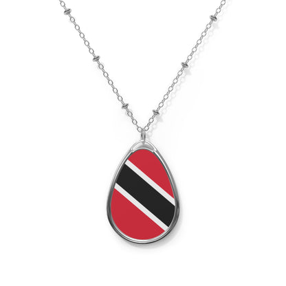 Trinidad and Tobago Flag Oval Necklace