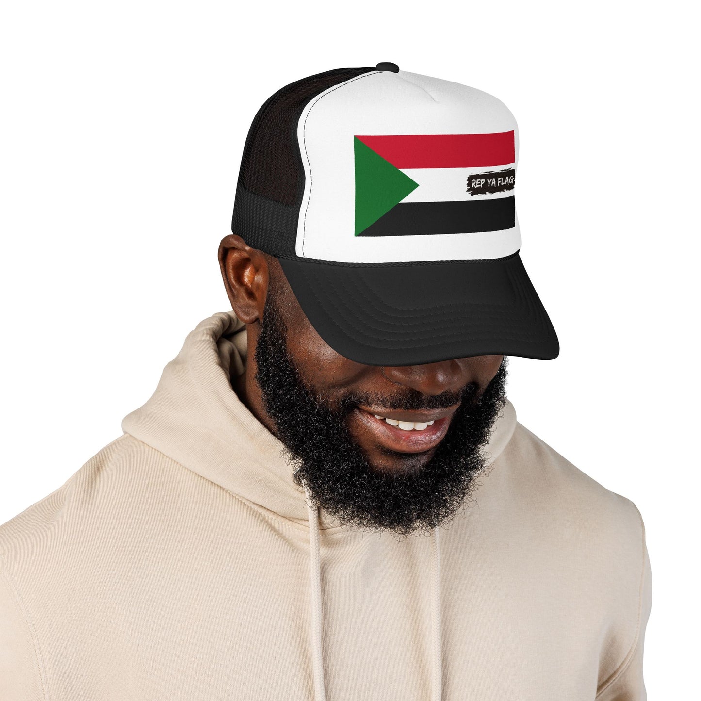 Sudan Flag Foam Trucker Hat | Rep Ya Flag design