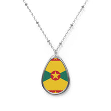 Grenada Flag Oval Necklace | Grenadian Heritage Pendant | Rep Ya Flag