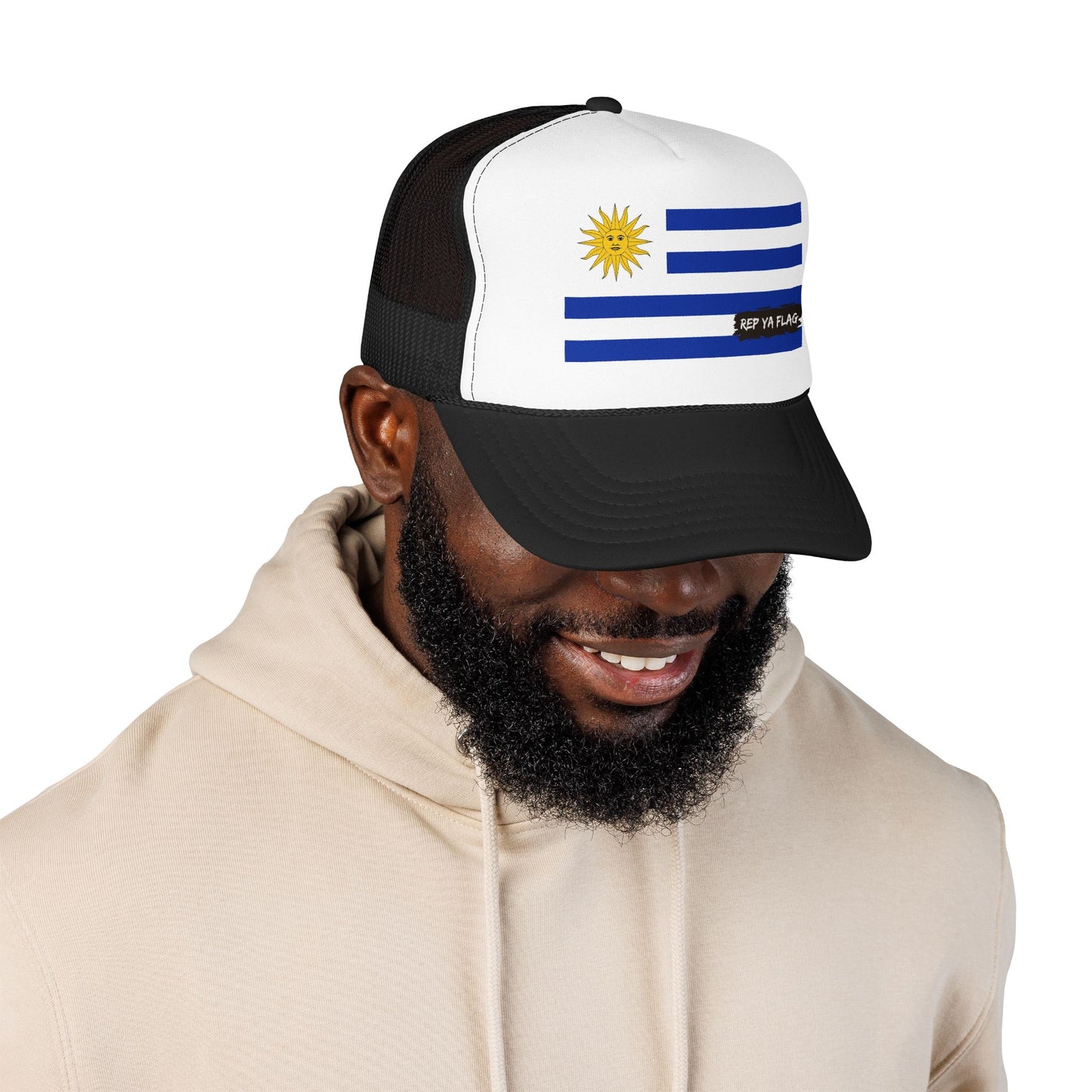 Uruguay Flag Foam Trucker Hat | Rep Ya Flag design