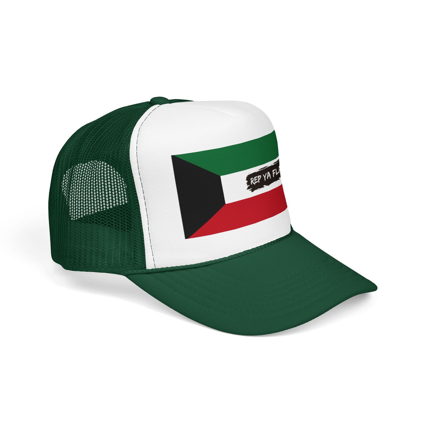 Kuwait Flag Foam Trucker Hat | Kuwaiti Pride Snapback Cap | Rep Ya Flag