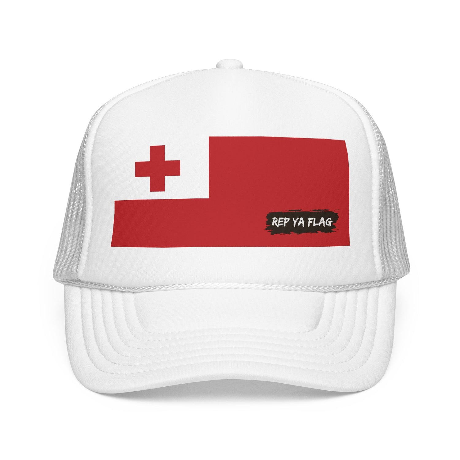 Tonga Flag Foam Trucker Hat | Rep Ya Flag design
