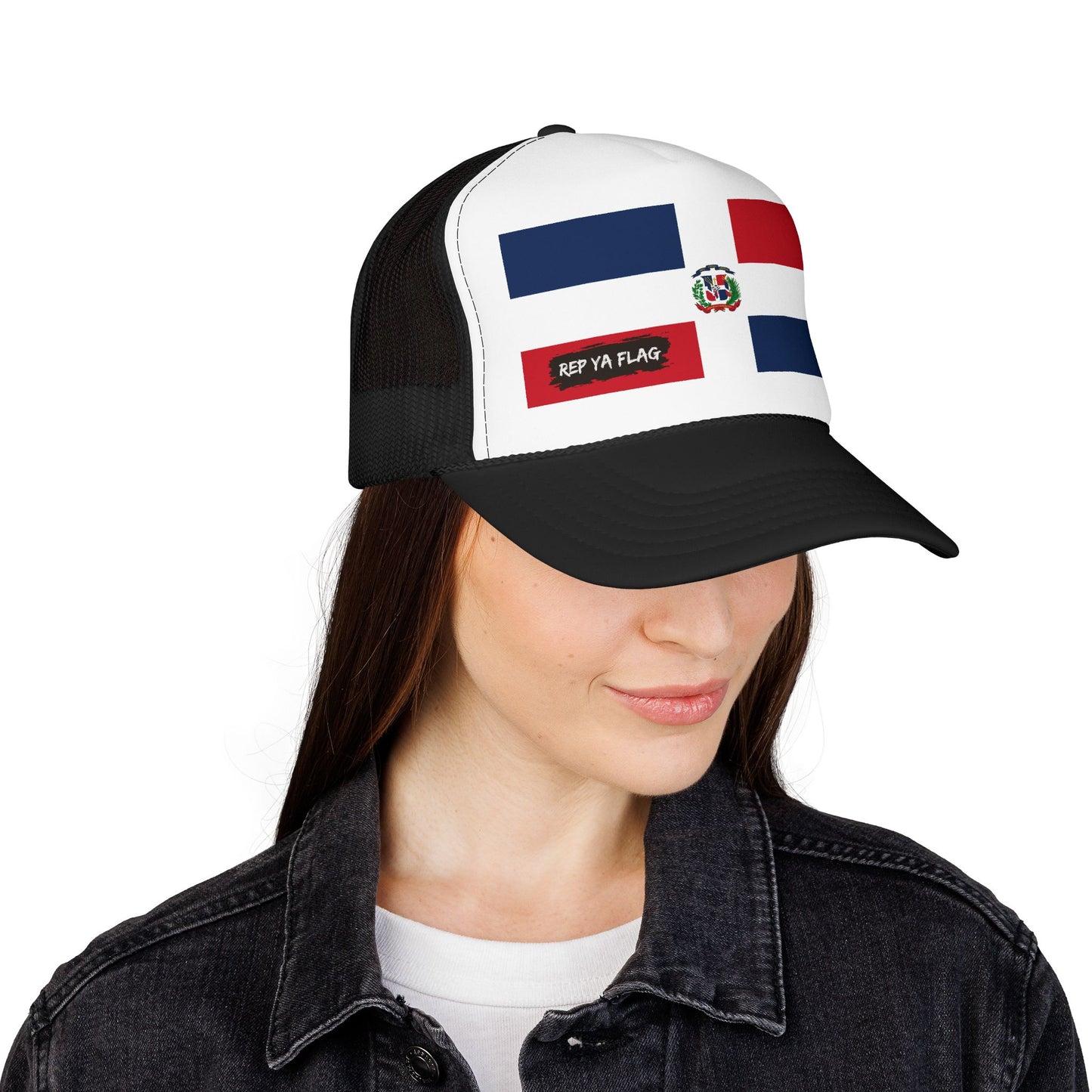 Dominican Republic Flag Foam Trucker Hat | Dominican Pride Snapback Cap | Rep Ya Flag