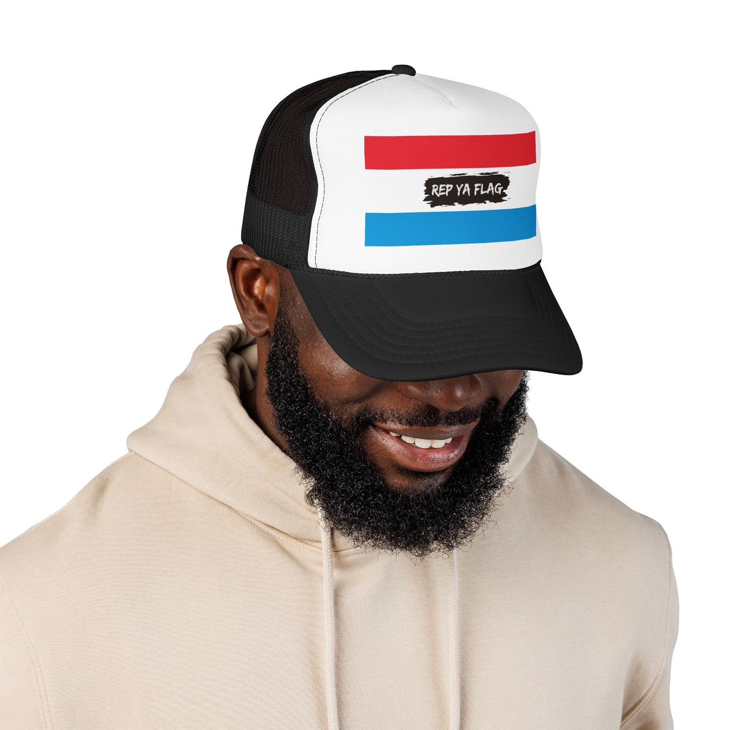 Luxembourg Flag Foam Trucker Hat | Luxembourg Pride Snapback Cap | Rep Ya Flag