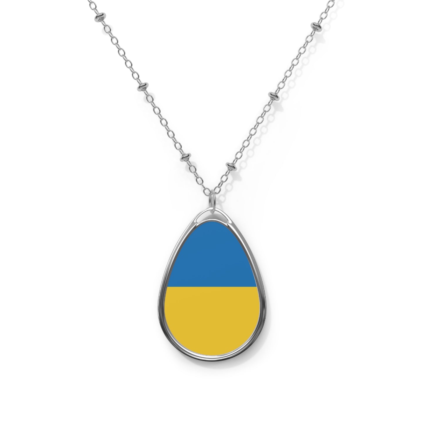 Ukraine Flag Oval Necklace