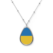 Ukraine Flag Oval Necklace