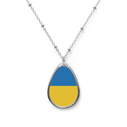 Ukraine Flag Oval Necklace