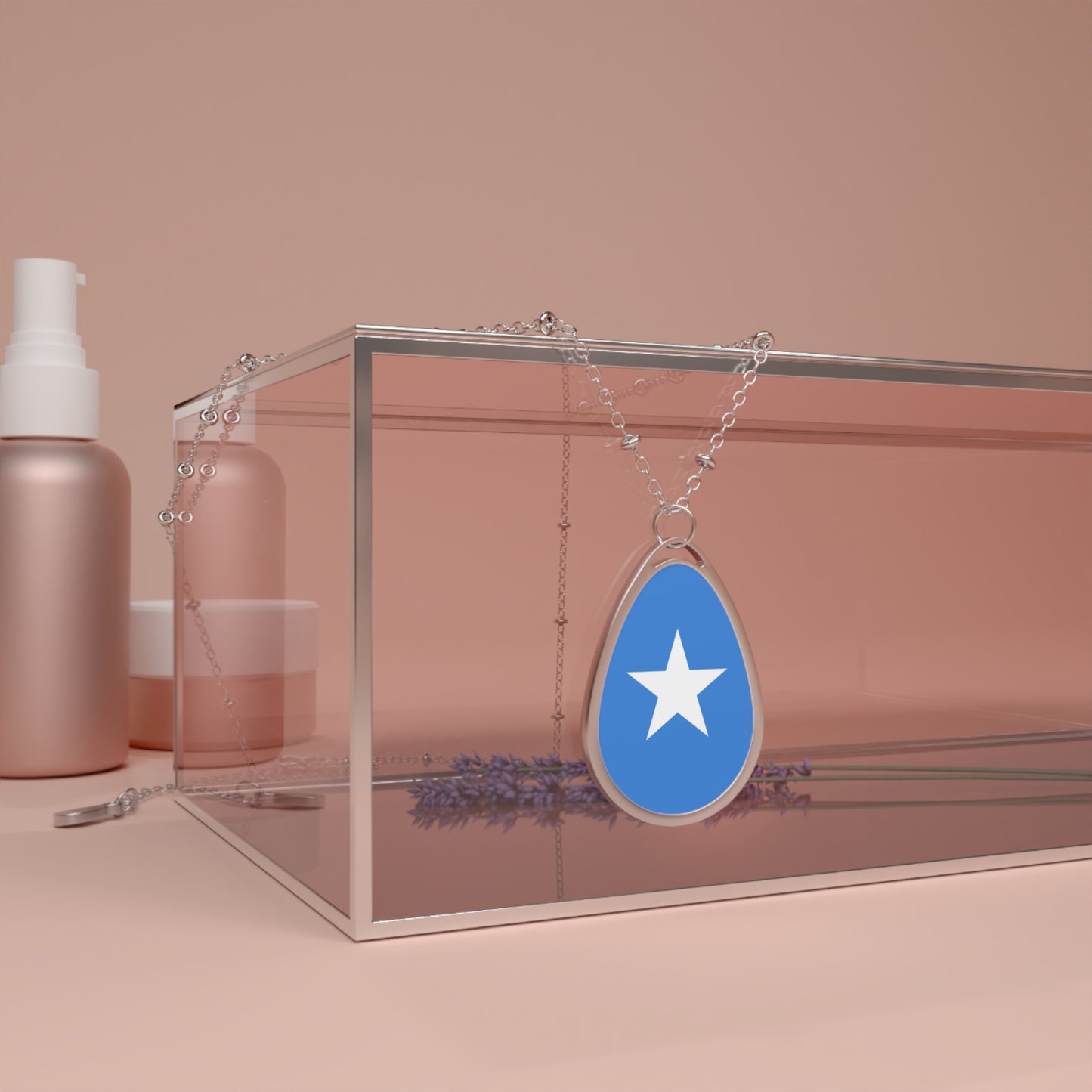 Somalia Flag Oval Necklace | Somali Heritage Pendant | Rep Ya Flag