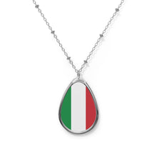 Italy Flag Oval Necklace | Italian Heritage Pendant | Rep Ya Flag