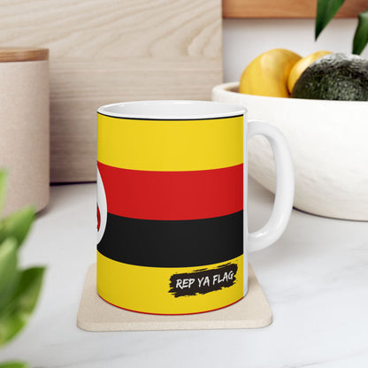 Uganda Flag Coffee Tea Mug 11oz 15oz | Rep Ya Flag Ceramic Mug