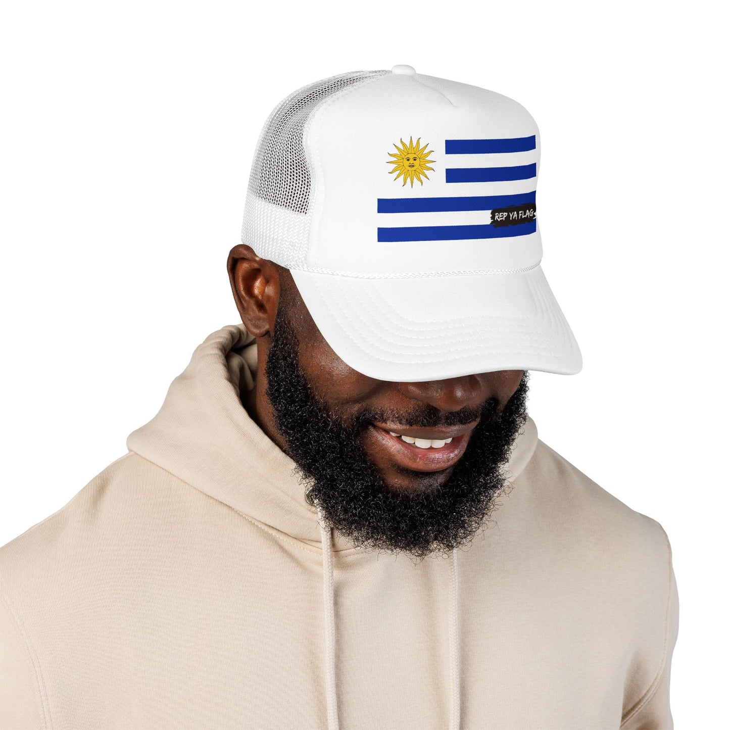 Uruguay Flag Foam Trucker Hat | Rep Ya Flag design