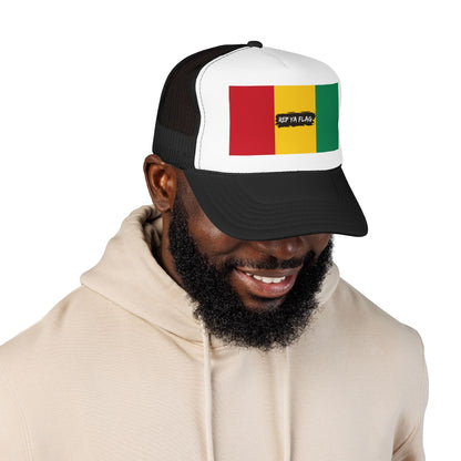 Guinea Flag Foam Trucker Hat | Guinean Pride Snapback Cap | Rep Ya Flag