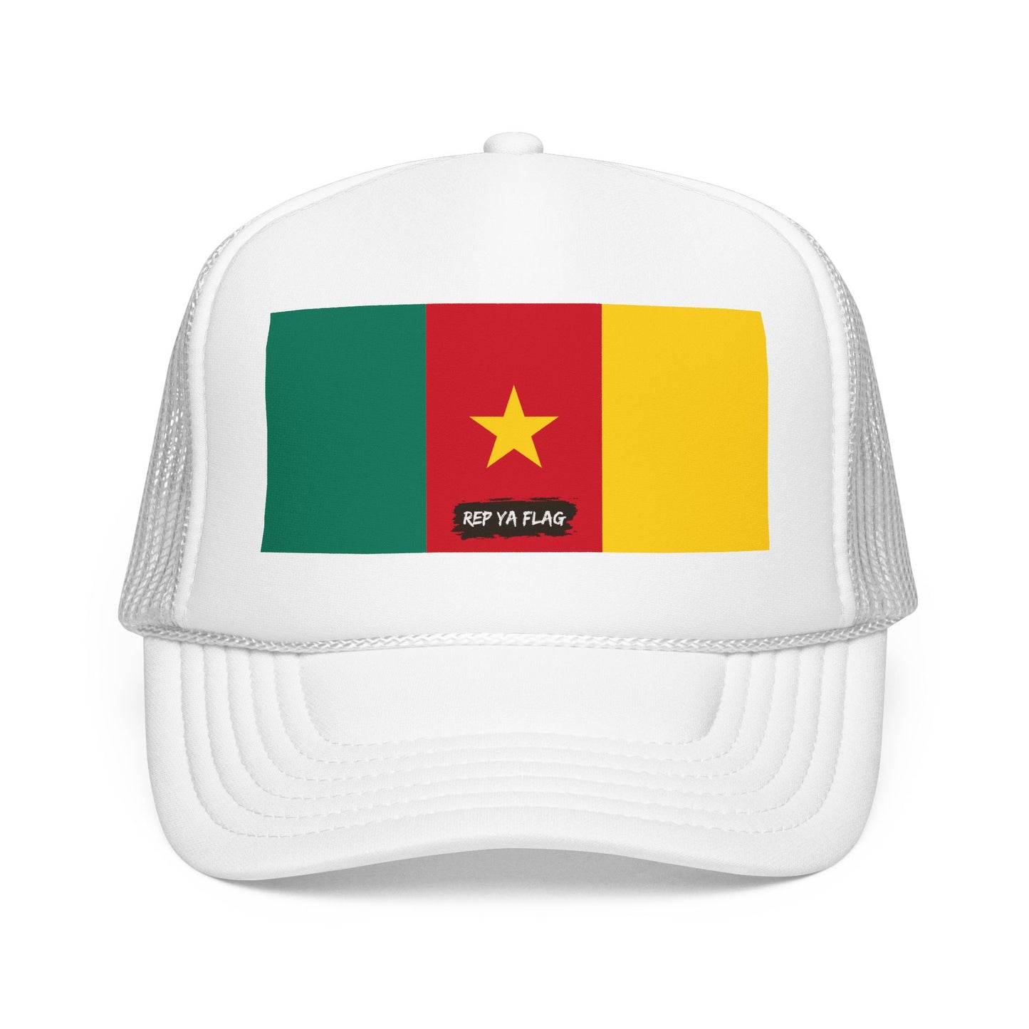 Cameroon Flag Foam Trucker Hat | Cameroonian Pride Snapback Cap | Rep Ya Flag