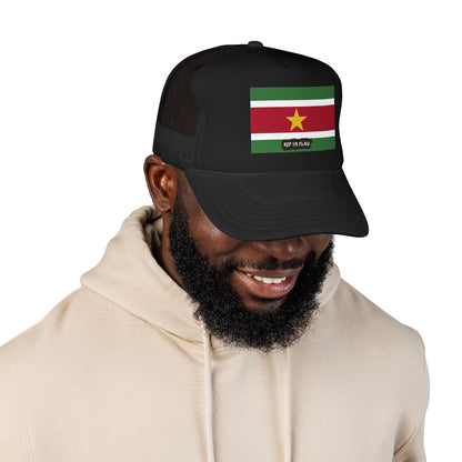 Suriname Flag Foam Trucker Hat | Rep Ya Flag design