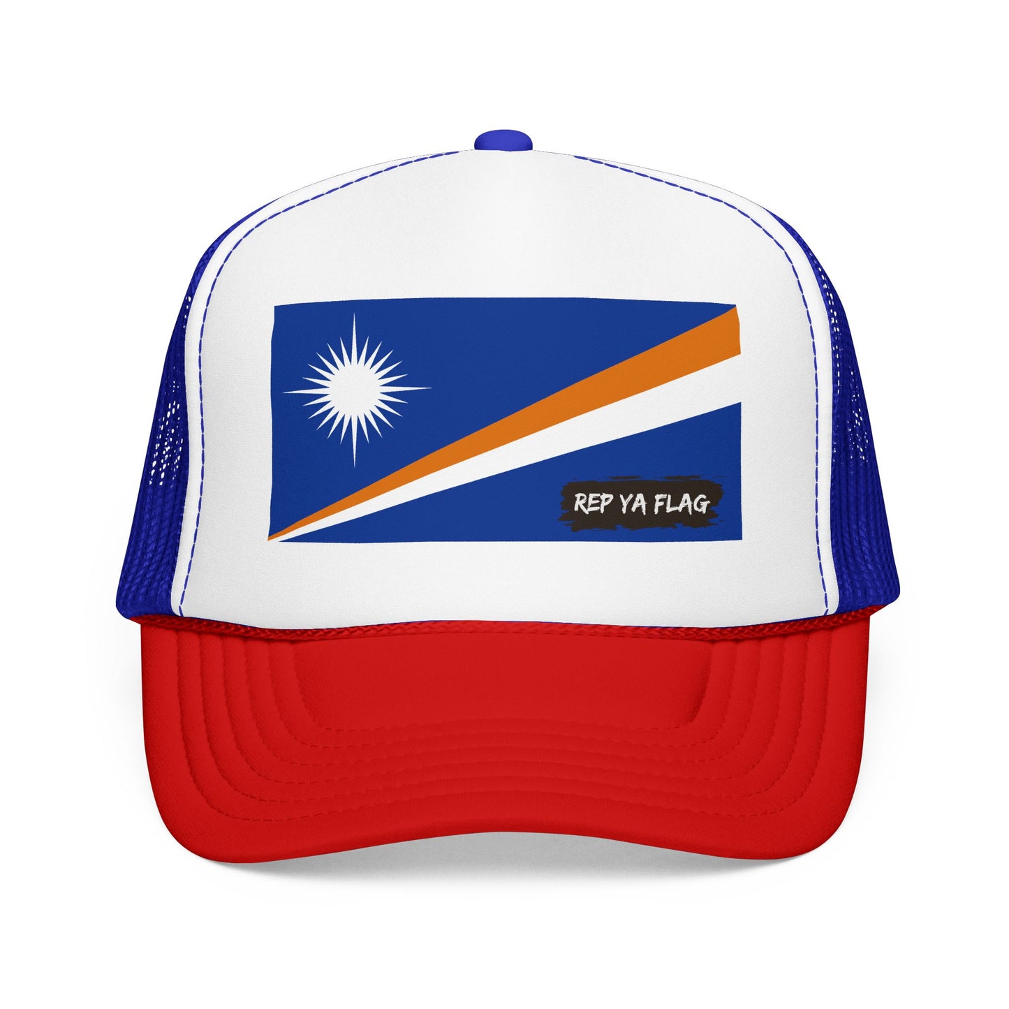 Marshall Islands Flag Foam Trucker Hat | Marshallese Pride Snapback Cap | Rep Ya Flag