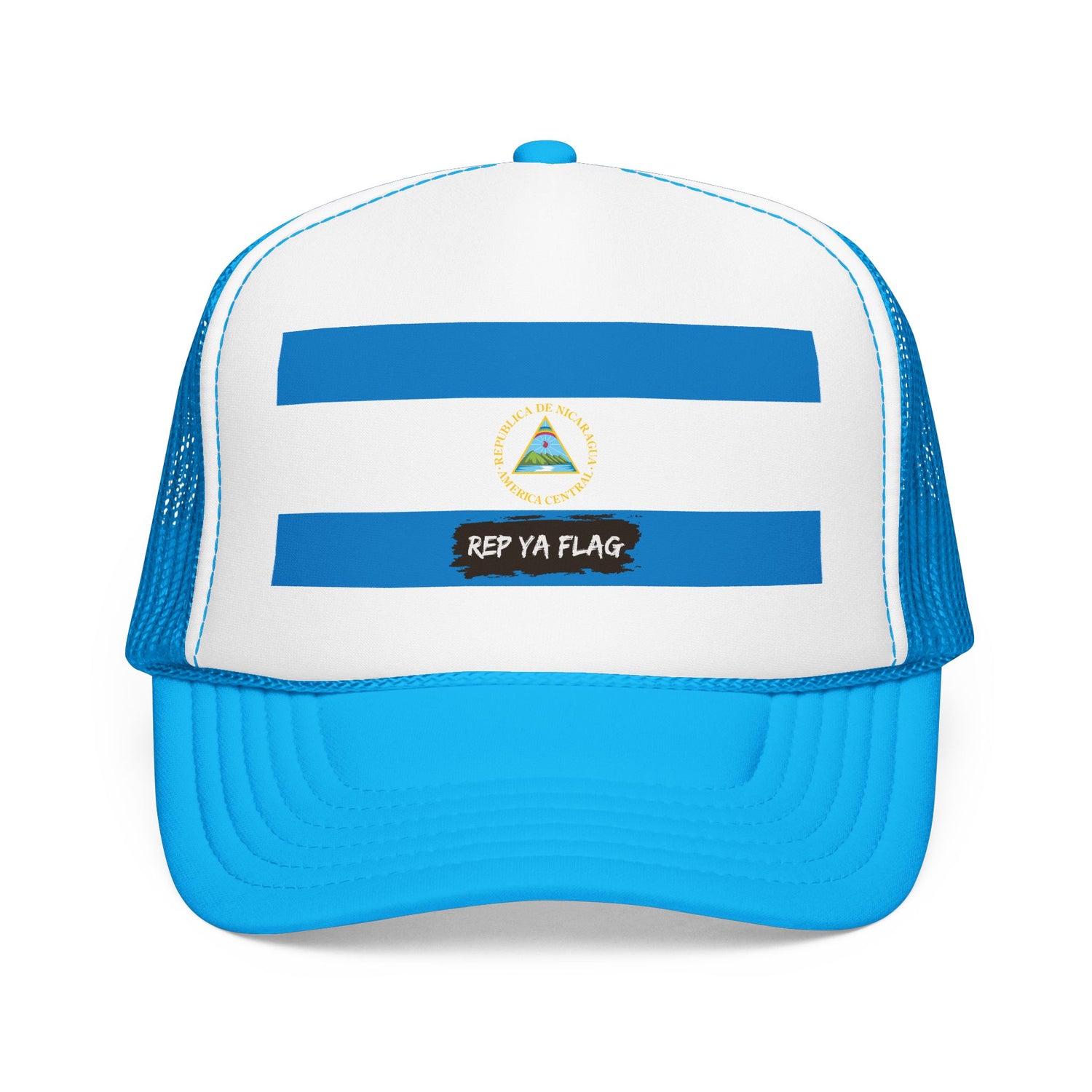 Nicaragua Flag Foam Trucker Hat | Nicaraguan Pride Snapback Cap | Rep Ya Flag