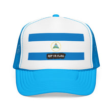 Nicaragua Flag Foam Trucker Hat | Nicaraguan Pride Snapback Cap | Rep Ya Flag