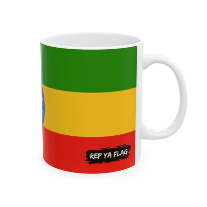Ethiopia Flag Coffee Tea Mug 11oz 15oz | Rep Ya Flag Ceramic Mug