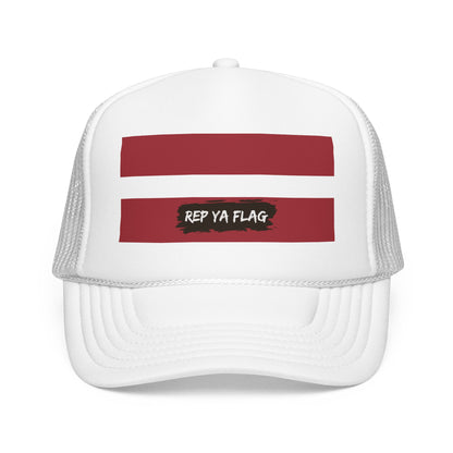 Latvia Flag Foam Trucker Hat | Latvian Pride Snapback Cap | Rep Ya Flag