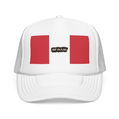 Peru Flag Foam Trucker Hat | Peruvian Pride Snapback Cap | Rep Ya Flag