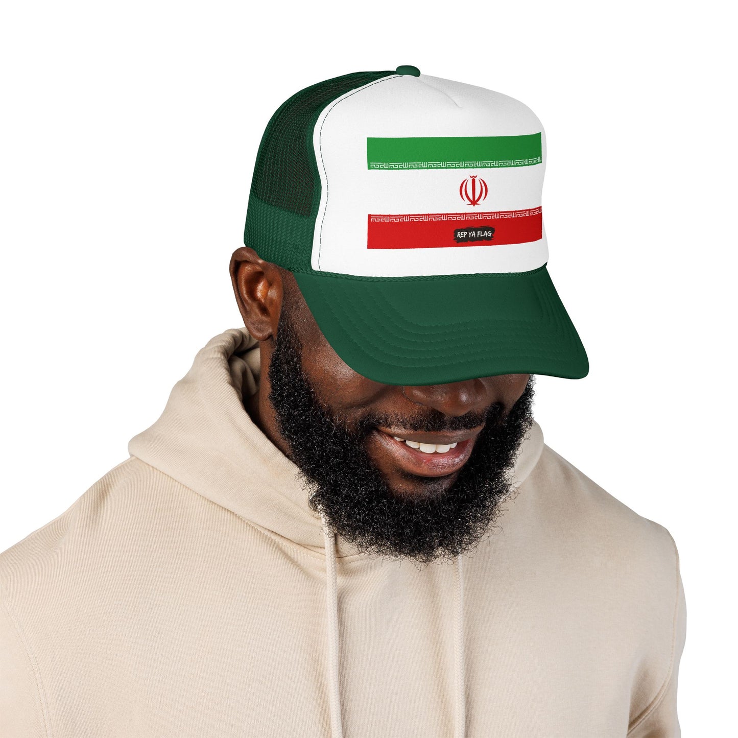 Iran Flag Foam Trucker Hat | Iranian Pride Snapback Cap | Rep Ya Flag