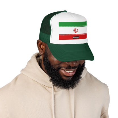 Iran Flag Foam Trucker Hat | Iranian Pride Snapback Cap | Rep Ya Flag