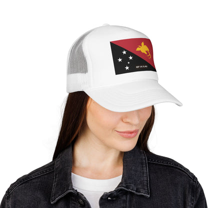 Papua New Guinea Flag Foam Trucker Hat | Papua New Guinean Pride Snapback Cap | Rep Ya Flag