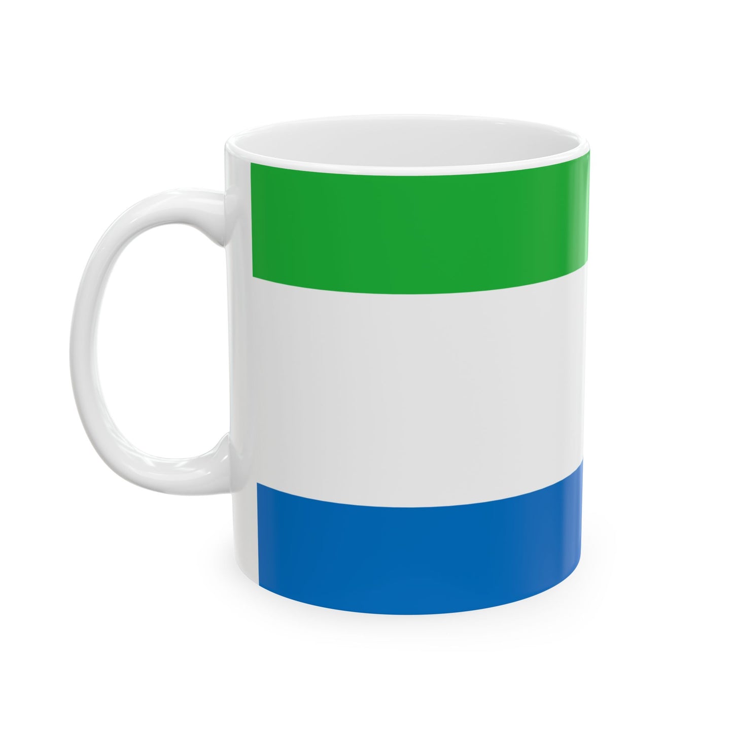 Sierra Leone Flag Coffee Mug 11oz & 15oz | Sierra Leonean Heritage Ceramic Coffee Tea Mug | Rep Ya Flag