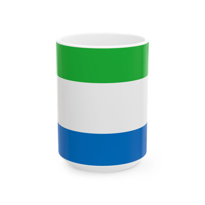 Sierra Leone Flag Coffee Mug 11oz & 15oz | Sierra Leonean Heritage Ceramic Coffee Tea Mug | Rep Ya Flag