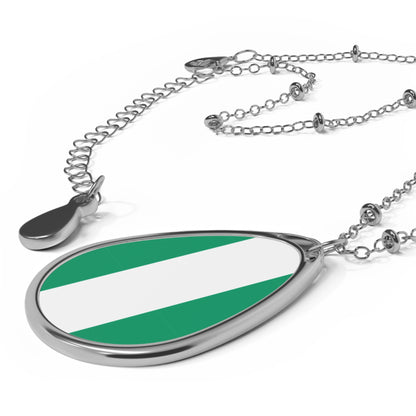 Nigeria Flag Oval Necklace | Nigerian Flag Pendant | Heritage Jewelry | Cultural Gift | Rep Ya Flag