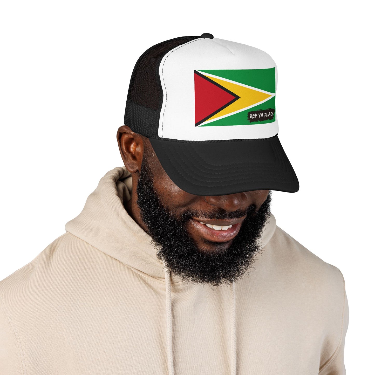Guyana Flag Foam Trucker Hat | Guyanese Pride Snapback Cap | Rep Ya Flag