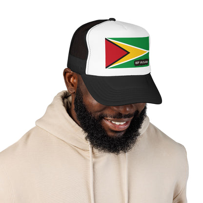 Guyana Flag Foam Trucker Hat | Guyanese Pride Snapback Cap | Rep Ya Flag