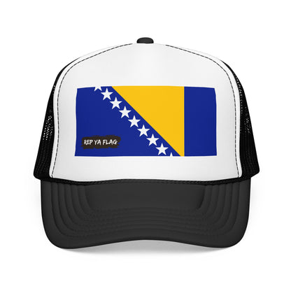 Bosnia and Herzegovina Flag Foam Trucker Hat | Bosnian Pride Snapback Cap | Rep Ya Flag