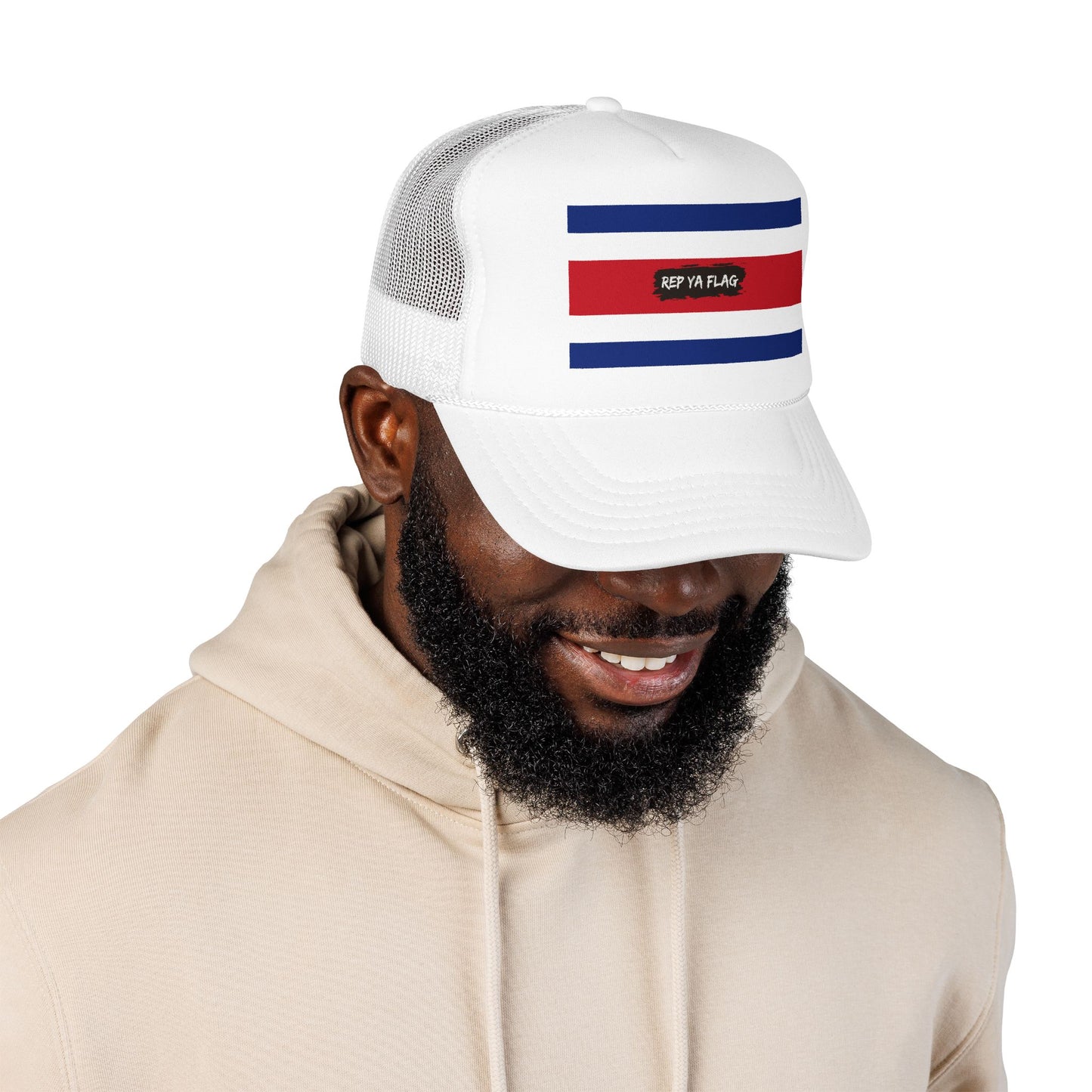Costa Rica Flag Foam Trucker Hat | Costa Rican Pride Snapback Cap | Rep Ya Flag
