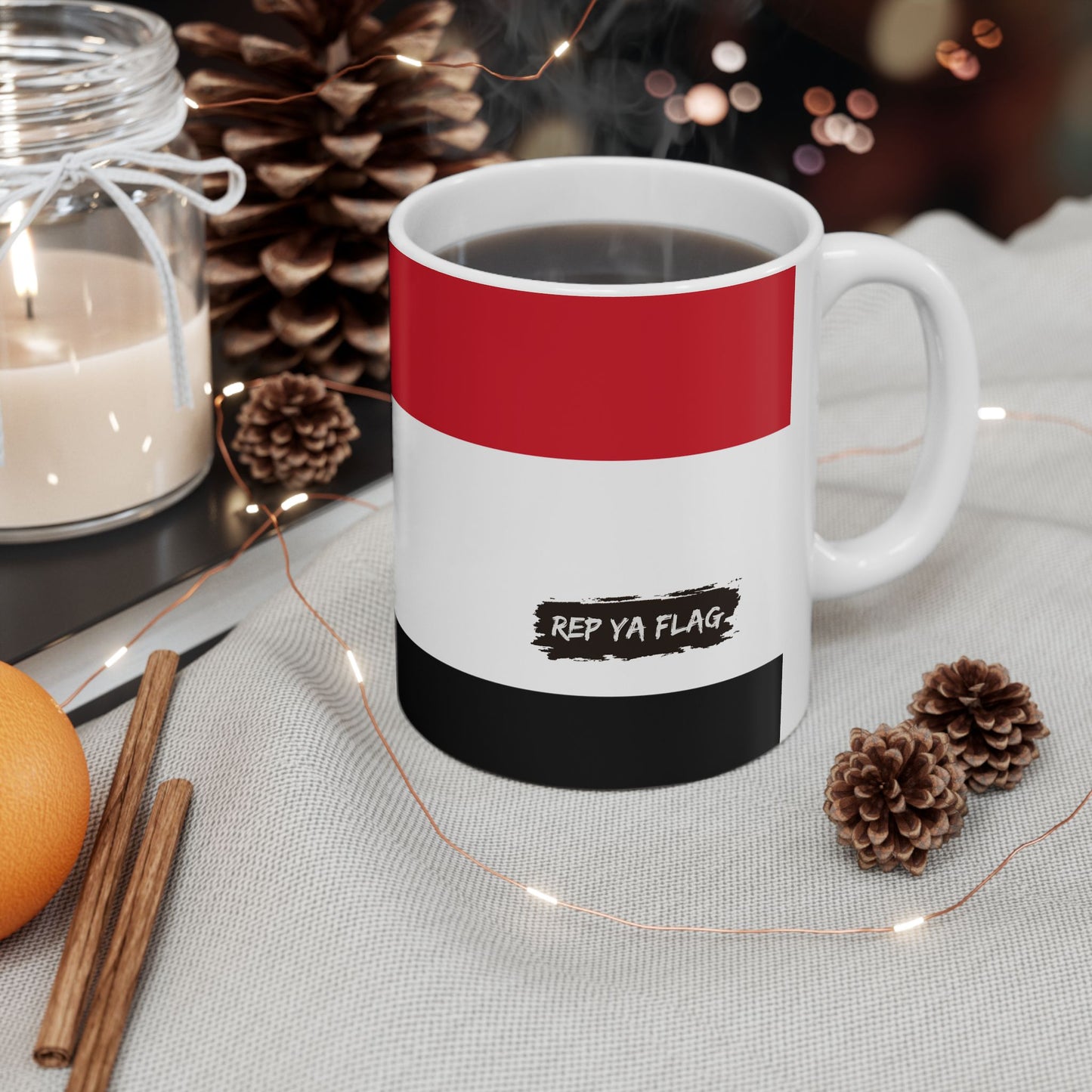 Yemen Flag Mug Ceramic Coffee Cup | 11oz 15oz | Rep Ya Flag