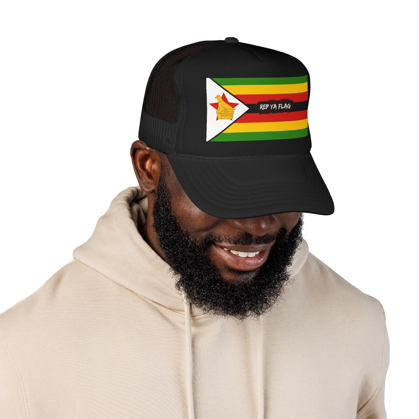Zimbabwe Flag Foam Trucker Hat | Rep Ya Flag design