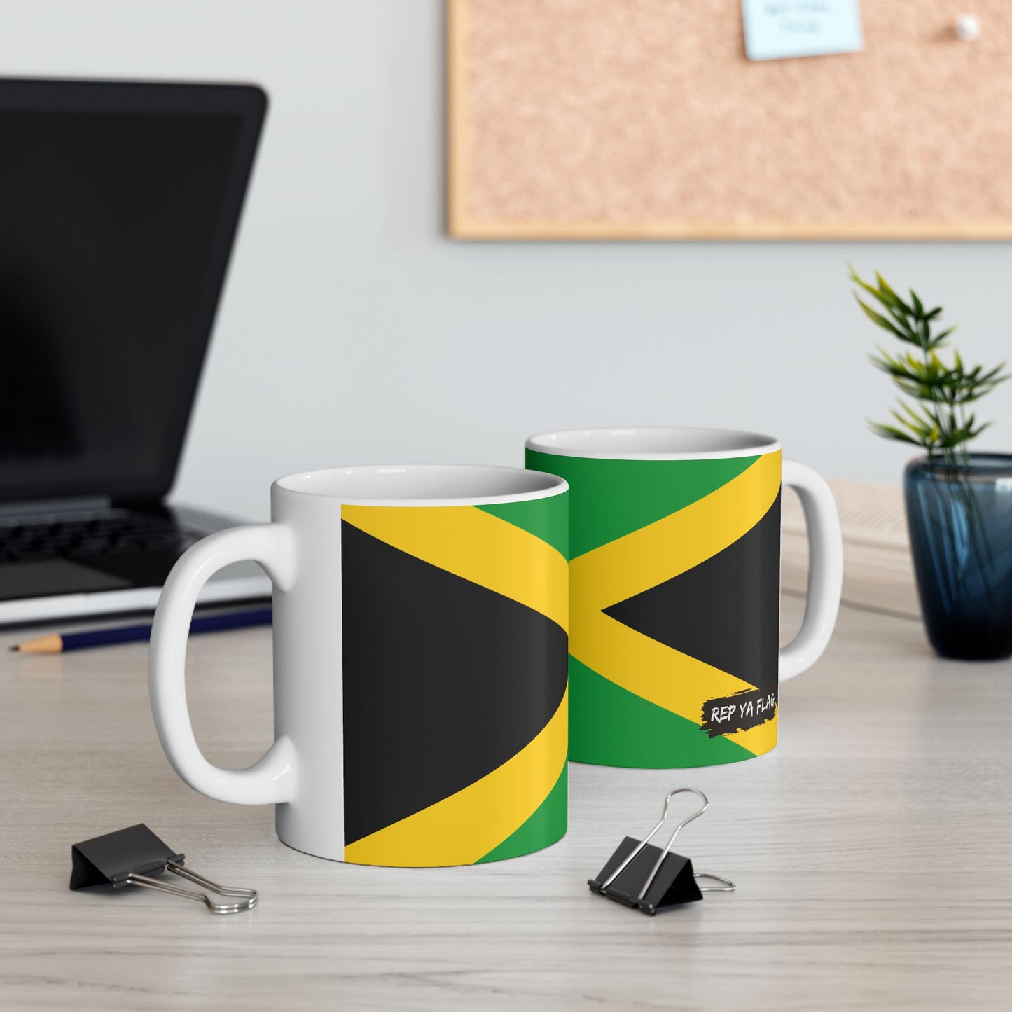 Jamaica Flag Coffee Tea Mug 11oz 15oz | Rep Ya Flag Ceramic Mug