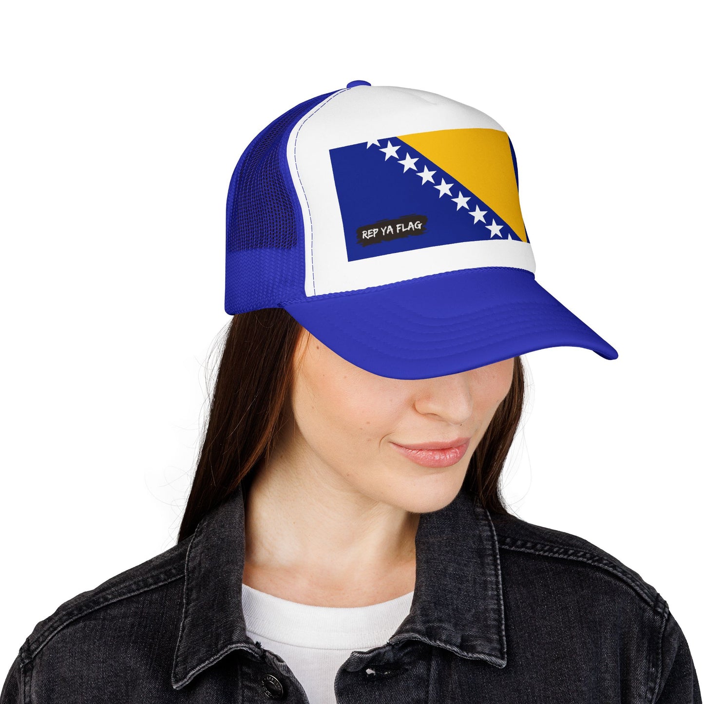 Bosnia and Herzegovina Flag Foam Trucker Hat | Bosnian Pride Snapback Cap | Rep Ya Flag
