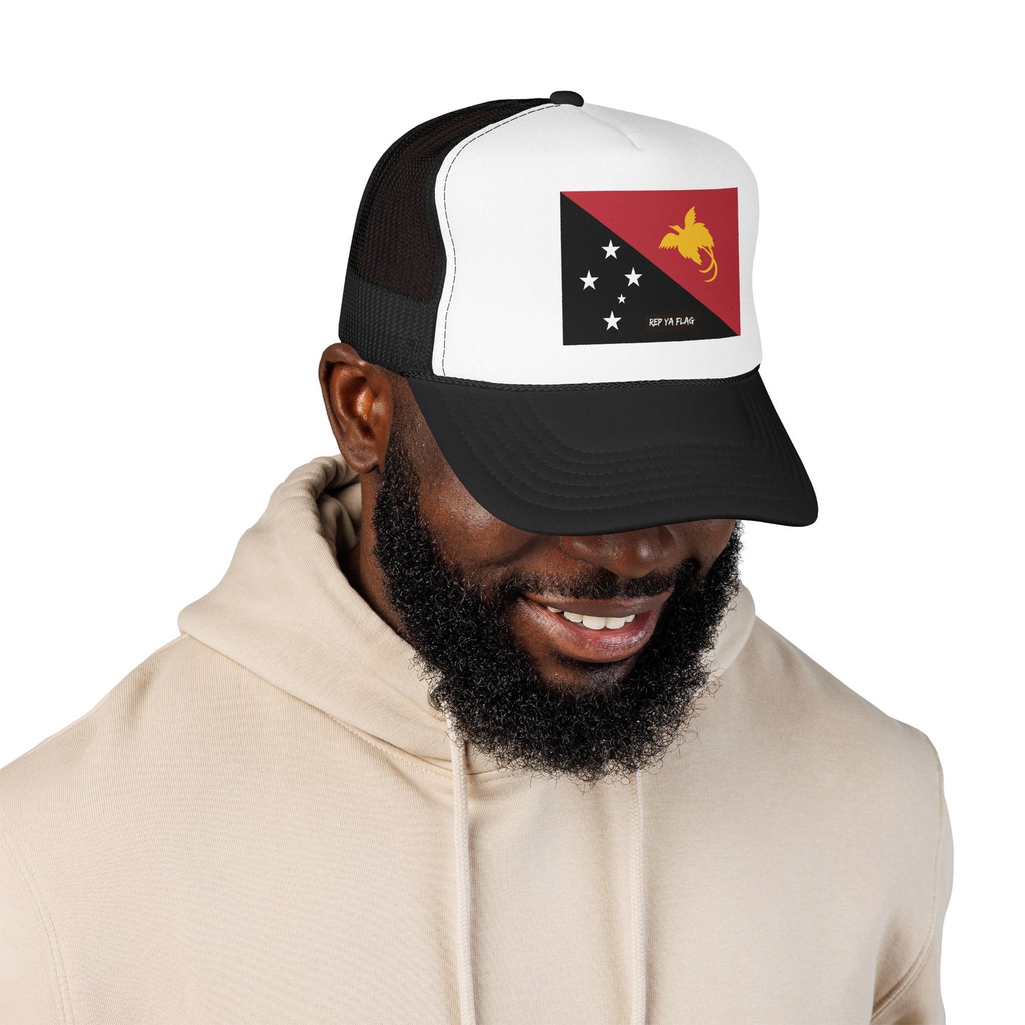 Papua New Guinea Flag Foam Trucker Hat | Papua New Guinean Pride Snapback Cap | Rep Ya Flag