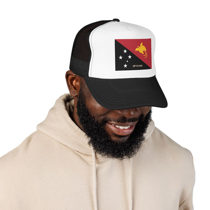 Papua New Guinea Flag Foam Trucker Hat | Papua New Guinean Pride Snapback Cap | Rep Ya Flag