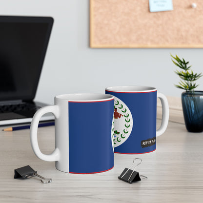 Belize Flag Coffee Mug | Belizean Pride Ceramic Tea Mug 11oz & 15oz | Rep Ya Flag