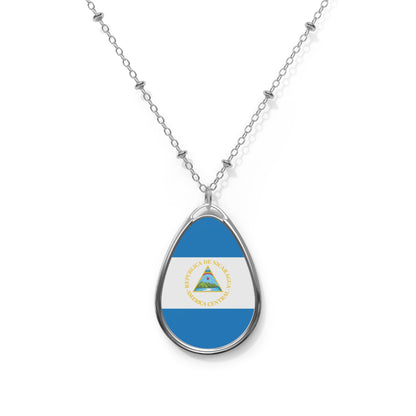 Nicaragua Flag Oval Necklace | Nicaraguan Flag Pendant | Heritage Jewelry | Cultural Gift | Rep Ya Flag